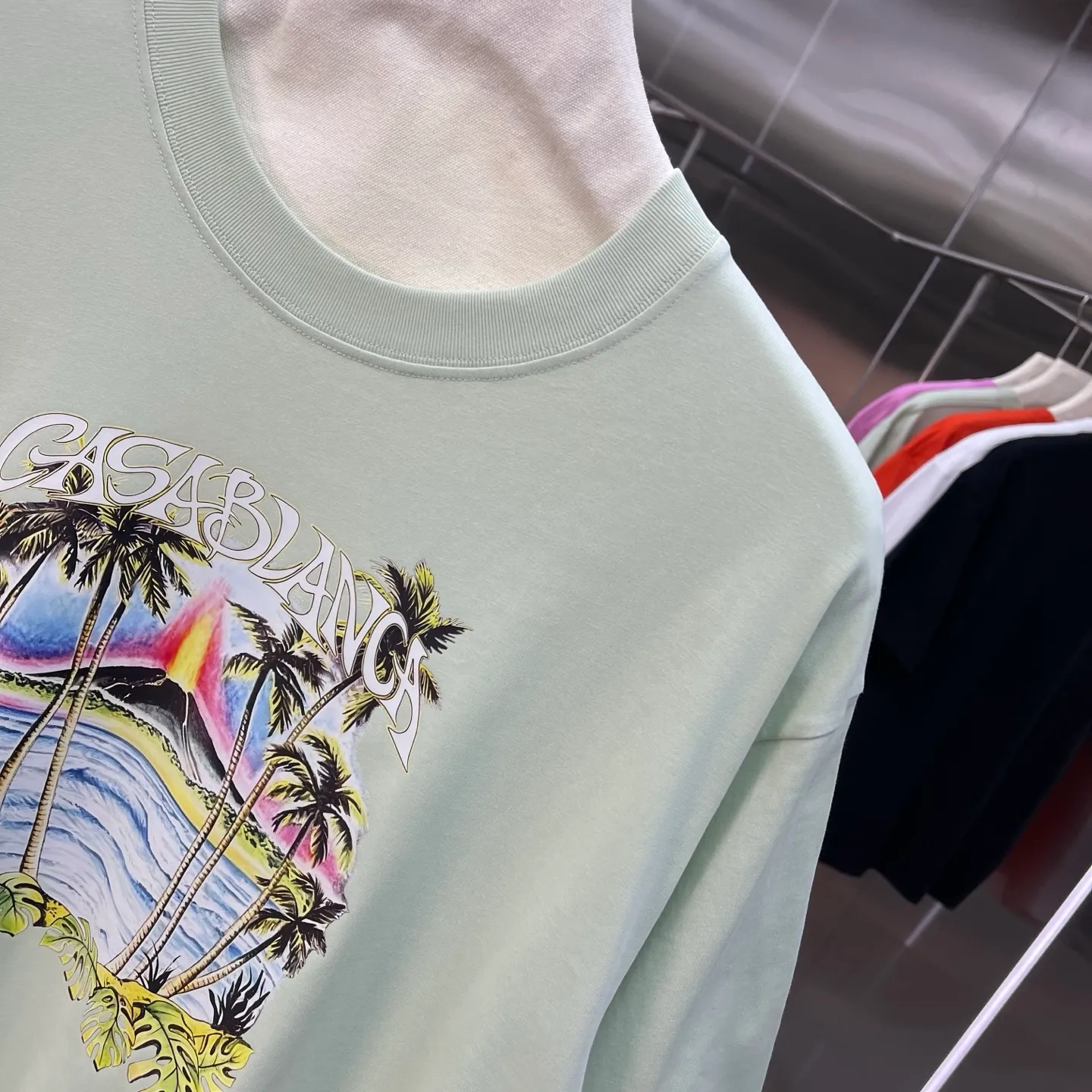 New Arrival Casablanca Classic Series T ～ ， ， 。 ， Classic ， In Stock ！ ：White Black Light Green Light Blue Pink（5 ） Size：S M L XL XXL